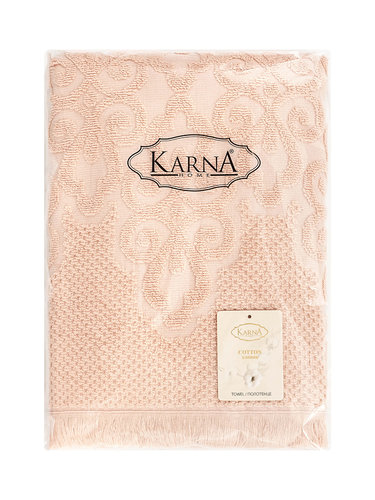 Полотенце для ванной Karna NEROLI хлопковая махра абрикосовый 70х140, фото, фотография