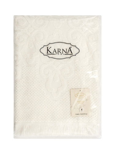 Полотенце для ванной Karna NEROLI хлопковая махра кремовый 70х140, фото, фотография