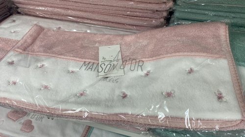 Полотенце для ванной Maison Dor LAVOINE BUTTERFLY хлопковая махра грязно-розовый 85х150, фото, фотография