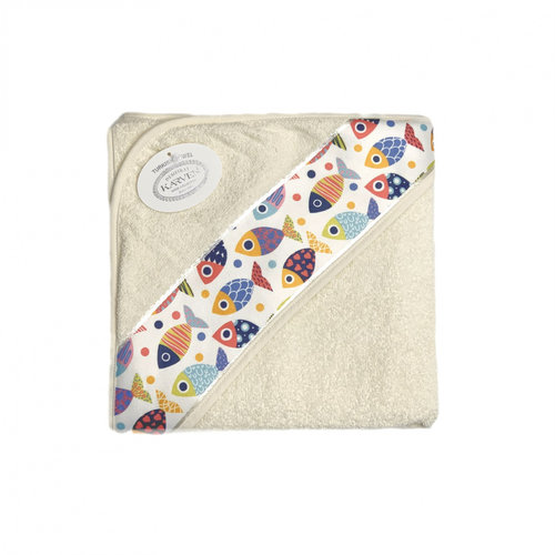 Детское полотенце-уголок Karven BASKILI KUNDAK хлопковая махра кремовый V1 90х90, фото, фотография