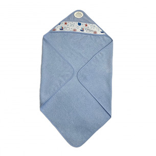 Детское полотенце-уголок Karven BASKILI KUNDAK хлопковая махра синий V2 90х90