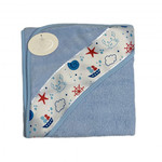 Детское полотенце-уголок Karven BASKILI KUNDAK хлопковая махра синий V2 90х90, фото, фотография
