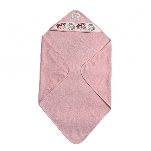 Детское полотенце-уголок Karven BASKILI KUNDAK хлопковая махра розовый V1 90х90, фото, фотография