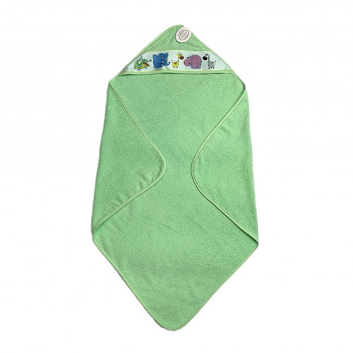 Детское полотенце-уголок Karven BASKILI KUNDAK хлопковая махра зелёный V2 90х90, фото, фотография