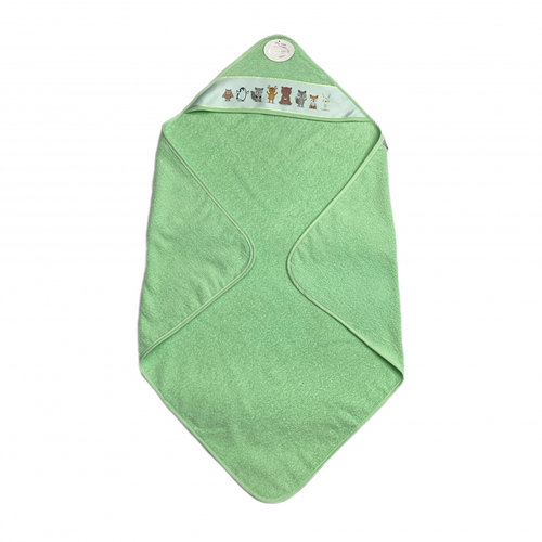 Детское полотенце-уголок Karven BASKILI KUNDAK хлопковая махра зелёный V1 90х90, фото, фотография