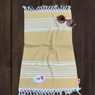 Пляжное полотенце, парео, палантин (пештемаль) Karven H 3275 хлопок V2 жёлтый 100х200