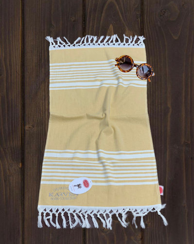 Пляжное полотенце, парео, палантин (пештемаль) Karven H 3275 хлопок V2 жёлтый 100х150, фото, фотография