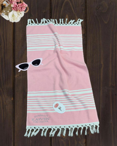 Пляжное полотенце, парео, палантин (пештемаль) Karven H 3275 хлопок V2 розовый 100х150, фото, фотография