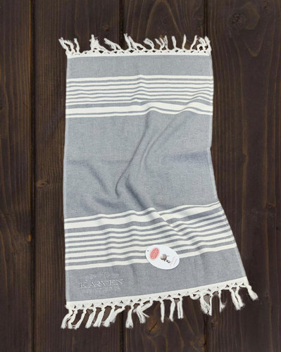 Пляжное полотенце, парео, палантин (пештемаль) Karven H 3275 хлопок V2 серый 100х150, фото, фотография