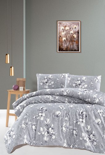 Постельное белье DO&CO RANFORCE MAREA хлопковый ранфорс тёмно-серый 1,5 спальный, фото, фотография