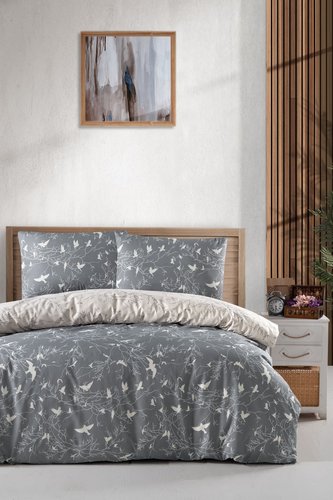 Постельное белье DO&CO RANFORCE FREEDOM хлопковый ранфорс серый 1,5 спальный, фото, фотография