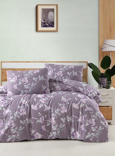 Постельное белье DO&CO RANFORCE SANTINO хлопковый ранфорс фиолетовый 1,5 спальный, фото, фотография