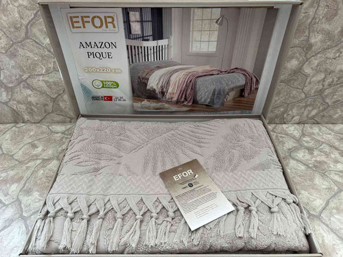 Махровая простынь для укрывания Efor AMAZON хлопок серый 200х220, фото, фотография
