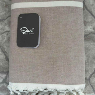 Пляжное полотенце, парео, палантин (пештемаль) Sikel SULTAN хлопок кофейный 50х90