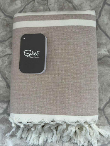 Пляжное полотенце, парео, палантин (пештемаль) Sikel SULTAN хлопок кофейный 50х90, фото, фотография
