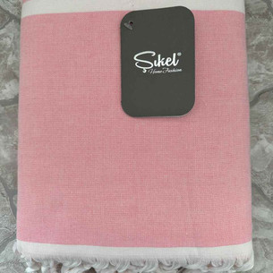 Пляжное полотенце, парео, палантин (пештемаль) Sikel SULTAN хлопок розовый 50х90