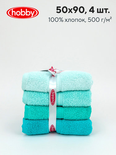 Набор полотенец для ванной 4 шт. Hobby Home Collection RAINBOW хлопковая махра V3 50х90, фото, фотография