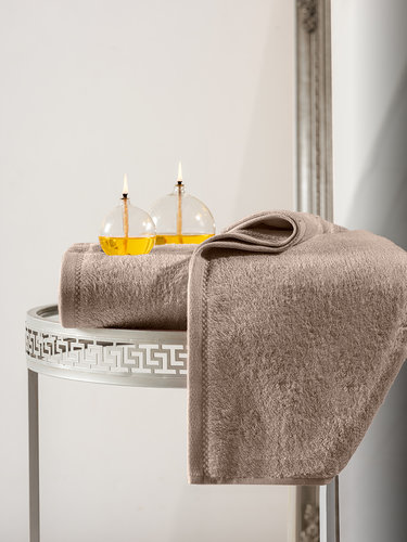 Полотенце для ванной Karna AKRA махра модал/хлопок кофейный 70х140, фото, фотография