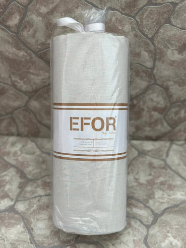 Простынь на резинке с наволочками Efor хлопковый ранфорс кремовый 100х200+30, фото, фотография