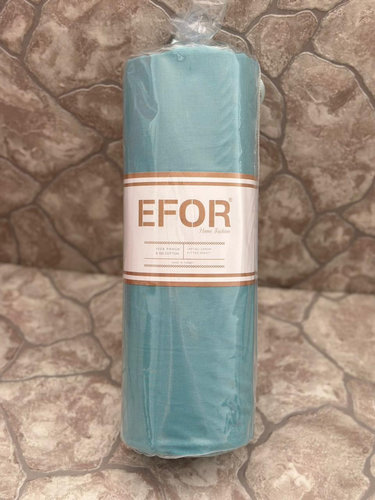 Простынь на резинке с наволочками Efor хлопковый ранфорс голубой 160х200+30, фото, фотография