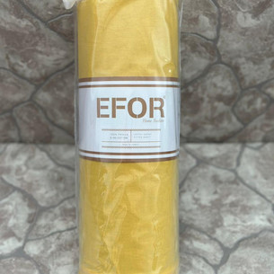 Простынь на резинке с наволочками Efor хлопковый ранфорс жёлтый 160х200+30