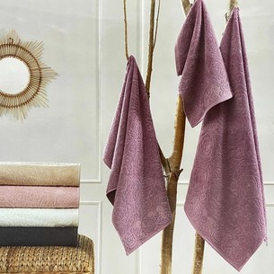 Подарочный набор полотенец для ванной 3 пр. Maison Dor GARDEN ROSE хлопковая махра грязно-розовый
