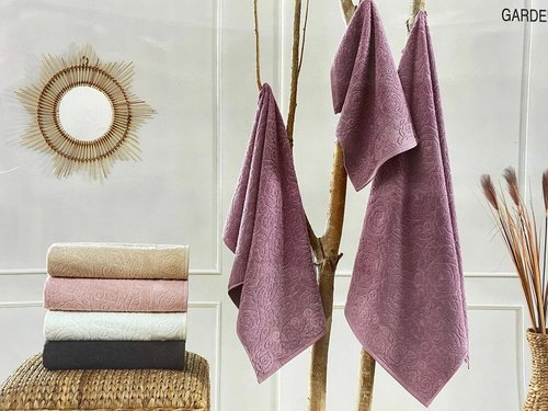Подарочный набор полотенец для ванной 3 пр. Maison Dor GARDEN ROSE хлопковая махра грязно-розовый, фото, фотография