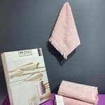 Подарочный набор полотенец для ванной 3 пр. Maison Dor NEW FLORA хлопковая махра грязно-розовый, фото, фотография