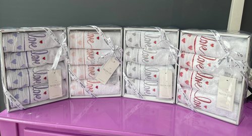 Подарочный набор полотенец-салфеток 30х50(4) Maison Dor MAYLIN хлопковая махра персиковый, фото, фотография