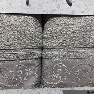 Подарочный набор полотенец для ванной 50х90, 70х140 Efor ECRE хлопковая махра серый