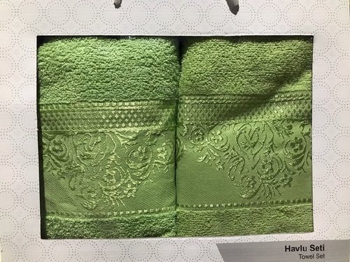 Подарочный набор полотенец для ванной 50х90, 70х140 Efor GERDANLIK хлопковая махра зеленый, фото, фотография