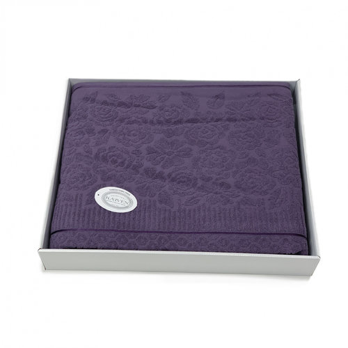 Махровая простынь-покрывало для укрывания Karven ROSE хлопок фиолетовый 160х220, фото, фотография