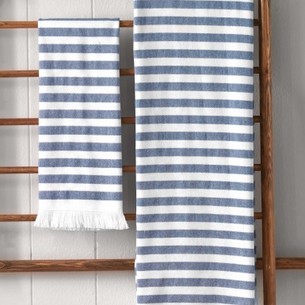 Пляжное полотенце, парео, палантин (пештемаль) Sarev DENIS хлопок синий 80х160