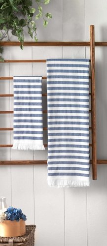 Пляжное полотенце, парео, палантин (пештемаль) Sarev DENIS хлопок синий 80х160, фото, фотография