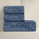 Подарочный набор полотенец для ванной 50х90 (2 шт.), 70х140 (1 шт.) Karna MATILDA хлопковая махра голубой мираж, фото, фотография