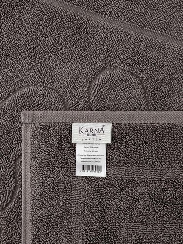 Коврик для ванной Karna RIVER хлопковая махра тёмно-серый 50х70, фото, фотография