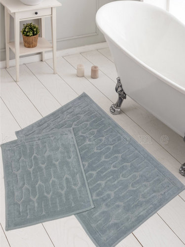 Набор ковриков для ванной Karven YAY хлопковая махра серый, фото, фотография