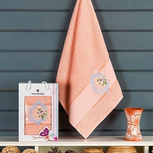 Полотенце для ванной в подарочной упаковке Merzuka BRENTIS хлопковая махра оранжевый 50х90