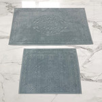 Набор ковриков для ванной прямоугольных 50х60 см, 60х100 см Karven OSMANLI хлопковая махра серый, фото, фотография