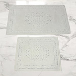 Набор ковриков для ванной прямоугольных 50х60 см, 60х100 см Karven OSMANLI хлопковая махра кремовый, фото, фотография
