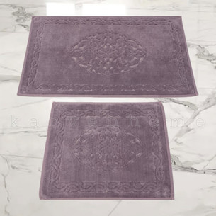 Набор ковриков для ванной прямоугольных 50х60 см, 60х100 см Karven OSMANLI хлопковая махра лиловый