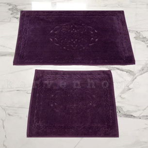 Набор ковриков для ванной прямоугольных 50х60 см, 60х100 см Karven OSMANLI хлопковая махра фиолетовый
