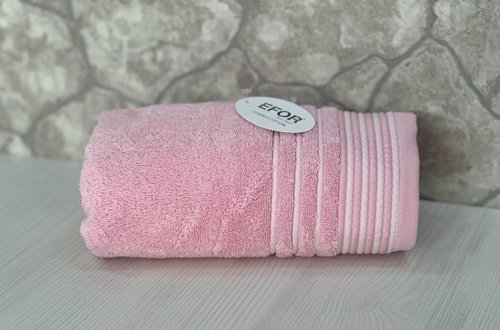 Полотенце для ванной Efor хлопковая махра розовый 50х90, фото, фотография
