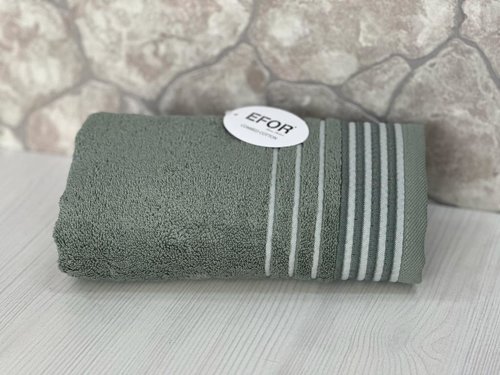 Полотенце для ванной Efor хлопковая махра хаки 50х90, фото, фотография