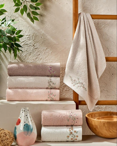Набор полотенец для ванной 6 шт. Karven GONCA хлопковая махра 50х90, фото, фотография