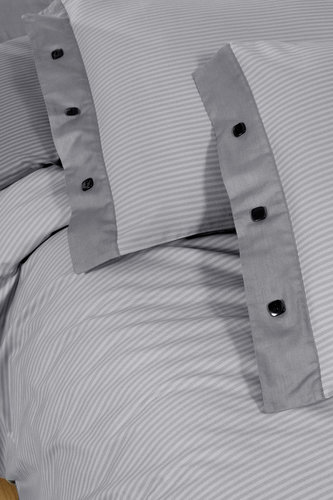 Постельное белье Sarev NEW FANCY STRIPE хлопковый сатин gri 1,5 спальный, фото, фотография