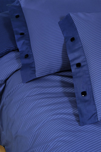 Постельное белье Sarev NEW FANCY STRIPE хлопковый сатин lacivert 1,5 спальный, фото, фотография