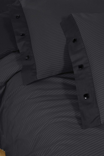 Постельное белье Sarev NEW FANCY STRIPE хлопковый сатин siyah евро, фото, фотография