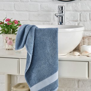 Полотенце для ванной DO&CO SATURN хлопковая махра голубой 50х90