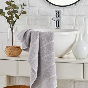 Полотенце для ванной DO&CO TUROVA хлопковая махра серый 70х140